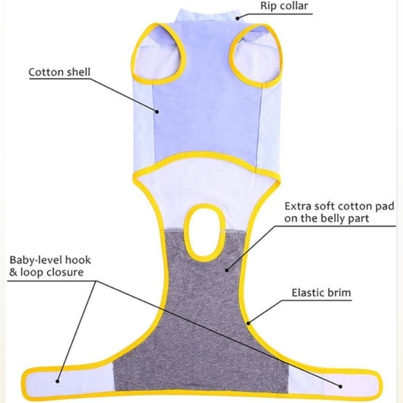 Kuoser Suitical Suit for Dogs & Cats Pet Surgery Recovery Onesie Stripes Large - Picture 6 of 12